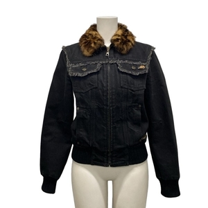 ルイヴィトン LOUIS VUITTON Gジャン/デニムジャケット サイズ38 M 072W WLJA08CVG - コットン 黒×ベージュ レディース ジャケット