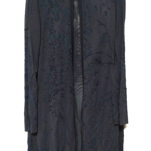 【極美品】レオナール 高級 コード刺繍 ロングカーディガン 黒 42