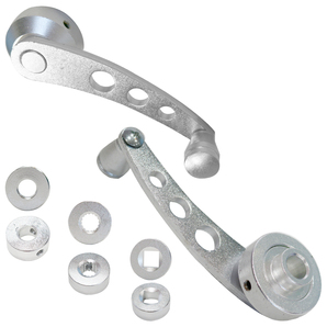 【左右セット】汎用 ウインドウ クランク ハンドル アルミ製 手巻き 手動 ジムニー SJ30 JA71 JA22 JA12 銀 シルバー 旧車