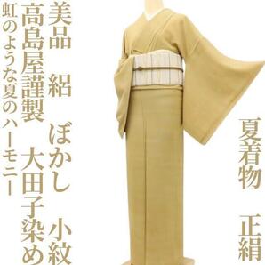 【ゆめsaku】美品 高島屋謹製 大田子染め 夏着物 正絹 絽 ぼかし“虹のような夏のハーモニー”小紋 E-90