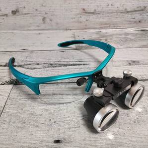 ブルー 歯科 デンタル ヘッド ルーペ 倍率3.5 双眼 拡大鏡 メガネ 角度調整可能 DIY 手作業 修理 軽量