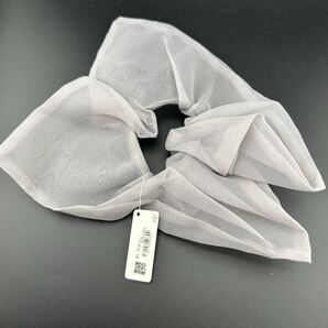 【新品】定価1210円 ヘアアクセサリー ヘアゴム シュシュ グレー 大きめ◆DA1041