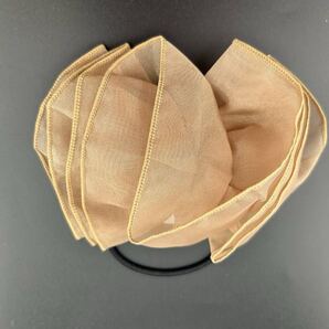 【新品】定価1210円 ヘアアクセサリー ヘアゴム ベージュ ブラウン 大きめ◆DA1065