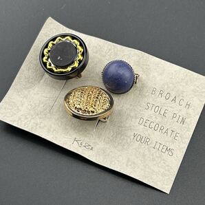 【新品】定価1600円 アクセサリー ブローチ ブラック ゴールド 小さめ 可愛い 3点セット◆DA1457