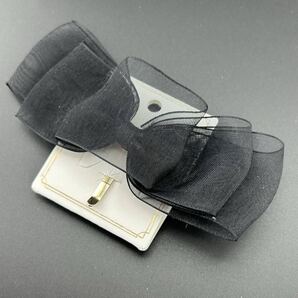 【新品】定価1210円 ヘアアクセサリー ポニーフック ヘアカフス ブラック リボン◆DA1536