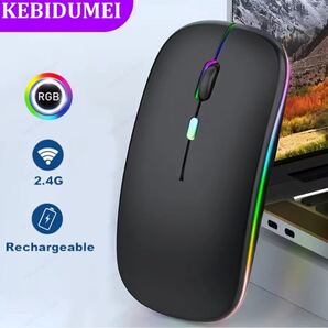 ワイヤレスマウス Bluetooth+2.4G無線 2-WAY 充電式マウス ブラック