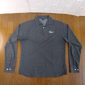 2373【中古】Dance With Dragon golf ダンス.ウィズ.ドラゴンゴルフ ゴルフウェア 長袖ポロシャツ メンズサイズ L グレ