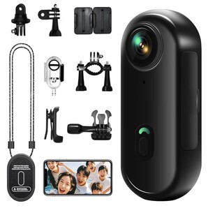 4Kアクションカメラ ウェアラブルカメラ 160°広角 小型 ビデオカメラ ボディカメラ Wi-Fi