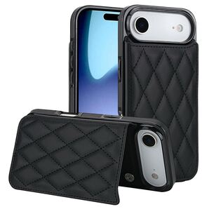 iPhone Air キルティングケース アイフォン エアー レザーケース iPhone air カバー 背面 カード収納 ブラック