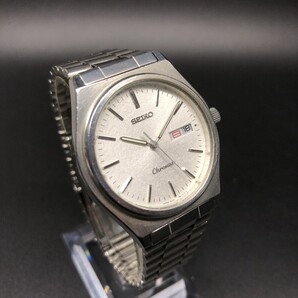 オールドクオーツの名品◆セイコー【クロノス】希少な梨地ダイヤル◆SEIKO純正ブレス◆亀戸精工舎1991年製造◆新品電池交換済み