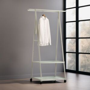 シンプルデザイン キャスター付きハンガーラック 北欧