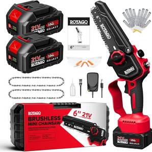 トレンド 充電式電動チェーンソー 21V 3.0Ah大容量バッテリー2個搭載 工