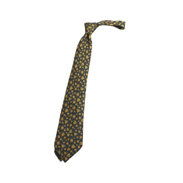 HERMES エルメス 総柄 シルク 100% ネクタイ ブルーグレー系【送料無