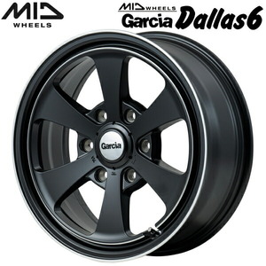 MID WEELS Garcia Dallas6 1本 セミグロスブラック/デュアルポリッシュ 6.5J-17 6/139.7+38