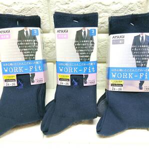 n582【9足セット】ATSUGI WORK-FIT 靴下 (24~26cm) 馬刺繍/プレーン編み ソフトクチゴム