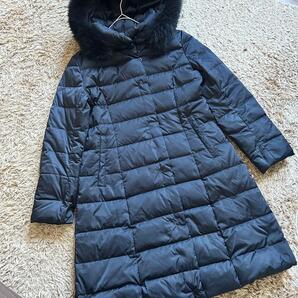 UNTITLED プレミアム ダウンコート ロング丈 2 ネイビー フォックスファー 高品質ダウン 美品 Re:Wear シェノン+α
