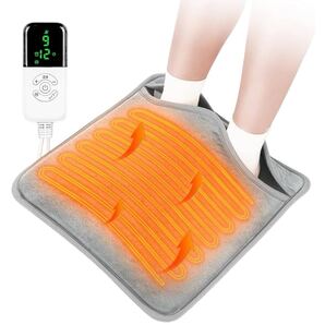 電気足温器 足元ヒーター 9段階温度調節 1-12Hのタイマー設定 ダニ除去ボタン フットウォーマー コード一体型 速暖 フットヒーター 抗菌