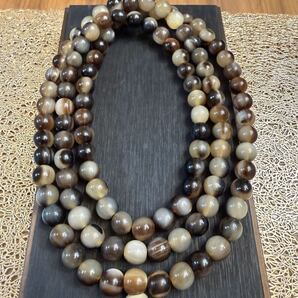 V-1047 天然 牛の角 ネックレス ブレスレット 10mm108粒