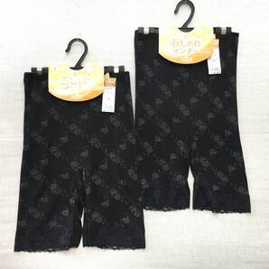 【新品3600】薄暖M 5分長 ひざ上丈 Mサイズ 2枚 送料無料③ 婦人 公冠グンゼ 日本製 旭化成せんい使用 薄くて暖かい 吸湿発熱素材 クロ