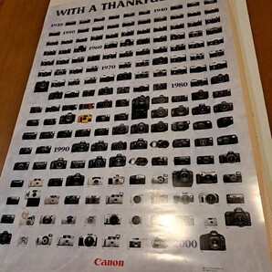 キャノン歴代カメラ一覧ポスター(1930~2000)カンノン~EDS IV 「WITH A THANKFUL HEART」