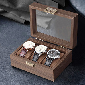 【ディスプレイ感覚で見せる収納が楽しめる】 腕時計収納ケース 3本用 インテリア雑貨 木製 おしゃれ 男女兼用 プレゼント ギフト