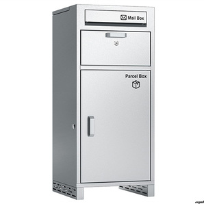 【両開き扉で、設置場所や開く向きを左右調整可能】 宅配ボックス 大容量 置き配 防水 戸建て 郵便受け 両開き 防犯 組み立て不要 シルバー