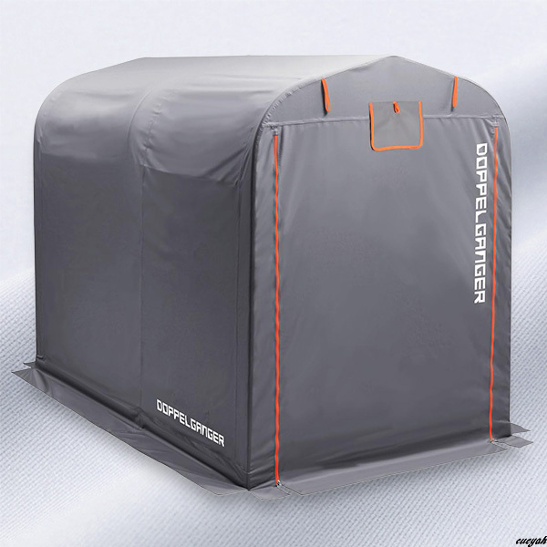 【メッシュ窓による換気・湿気対策、熱のこもりを軽減】 バイクガレージ 屋外 テント 車庫 簡易ガレージ 保管庫 防水 大型 収納 雨よけ