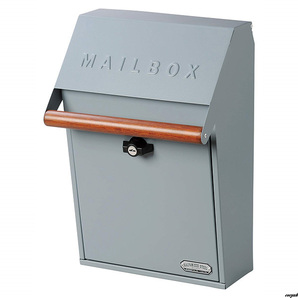 【キーロックタイプで開閉簡単、鍵不要で安全性確保】 壁掛けポスト 郵便受け キーロック A4対応 レターパック 錆びにくい ブルーグレー