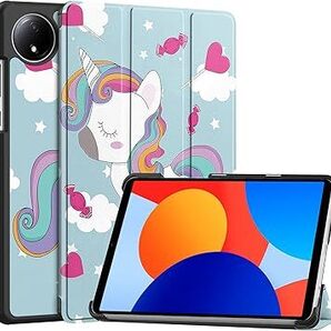 111. 【Moahsiuny】For Xiaomi Redmi Pad SE 8.7インチ ケース 薄型 PU レザー スマート カバー 傷防止 ハード 軽量 耐衝撃 三つ折り