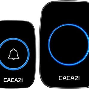 ワイヤレスドアチャイム インターホン 電池式受信機 工事不要 黑(1T1)