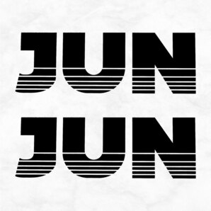 新品■JUN ジュン・オートメカニック カッティングステッカー ブラック 2枚 縦68mm×横201mm 切り文字 | 切文字 | 未使用 | 送料無料