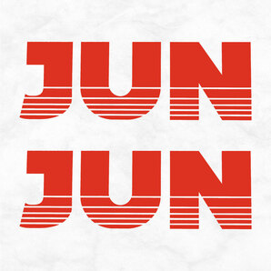 新品■JUN ジュン・オートメカニック カッティングステッカー レッド 2枚 縦68mm×横201mm 切り文字 | 切文字 | 未使用 | 送料無料