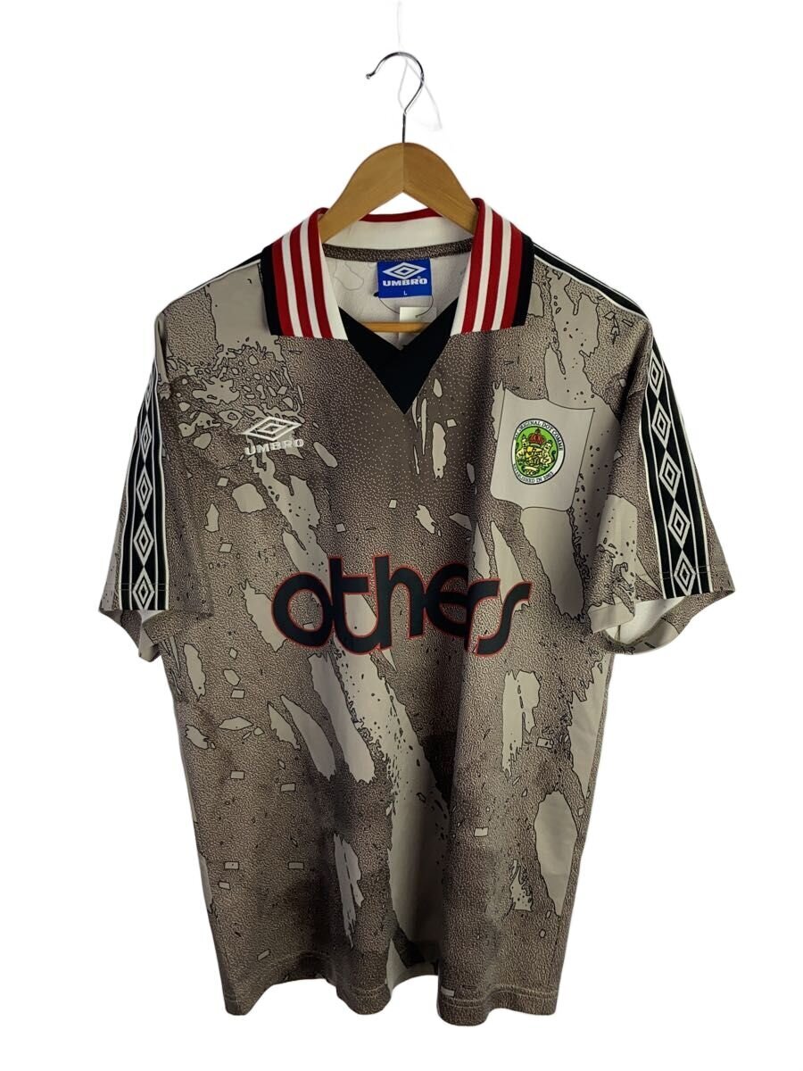 UMBRO◆ポロシャツ/2/ポリエステル/BEG/総柄/BAL2100