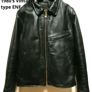 生産終了USA製!オールドバンソン!TALON!ENFIELD襟付きシングルライダース38黒ブラックVANSON