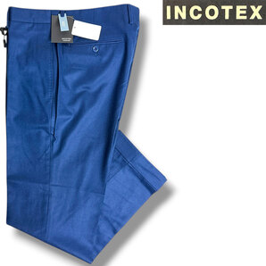 J3004 新品 インコテックス 1AT025 25型 ノープリーツ フランネルスラックス ネイビー 50 INCOTEX