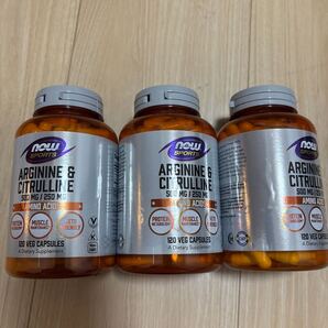 NOW ナウフーズ アルギニンシトルリン 500mg 250mg 120錠 3個