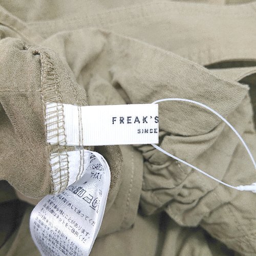 ◇ Θ FREAK'S STORE ウエスト絞り可能 肩紐取り外し可能 ロング丈 ワンピース サイズF カーキ レディース E_サムネイル画像3