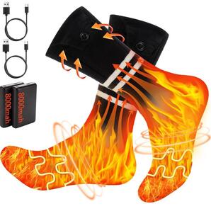 電熱ソックス 360°加熱 4段階温度調節 バッテリー付 男女兼用 冬用