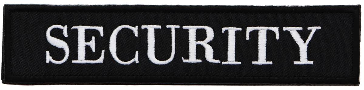 ワッペン SECURITY（セキュリティ・保安・警備） マジックテープ（ベルクロ・面ファスナー）着脱 刺繍パッチ 13.5×3cm