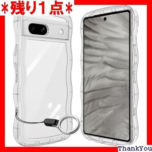 Google Pixel 8用ケースクリア リング付き ストラップホール付きなみなみ カバー・ピクセル 8クリア 417