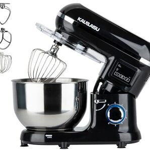 スタンドミキサー 5.5L大容量 99分タイマー機能 三種類アタッチメント付き パンこねき機 七段階速度調節 低騒音設計 一台三役