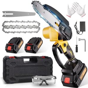 チェーンソー 充電式 21v 3.0Ahバッテリー2個 6インチ小型 電動チェーンソー 充電式チ ェーンソー 家庭用 ミニチェー