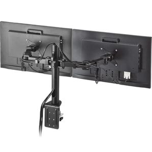 サンワダイレクト モニターアーム デュアルモニター対応 2画面 3関節 クランプ固定 100-LA030