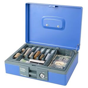 カール事務器 手提げ金庫 キャッシュボックス A5 ブルー CB-8400-B