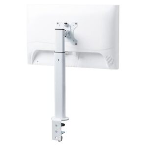 サンワダイレクト モニターアーム 32インチ対応 耐荷重10㎏ クランプ/グロメット対応 高さ/角度調整 回転 省スペース ディス