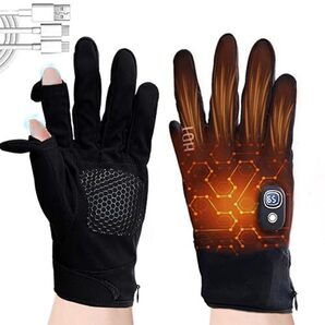 【2025年強化版!手の甲と指を発熱】電熱手袋 usb充電 3000mAh ヒーター手袋 3段階発熱 最高温55℃ 防寒グローブ