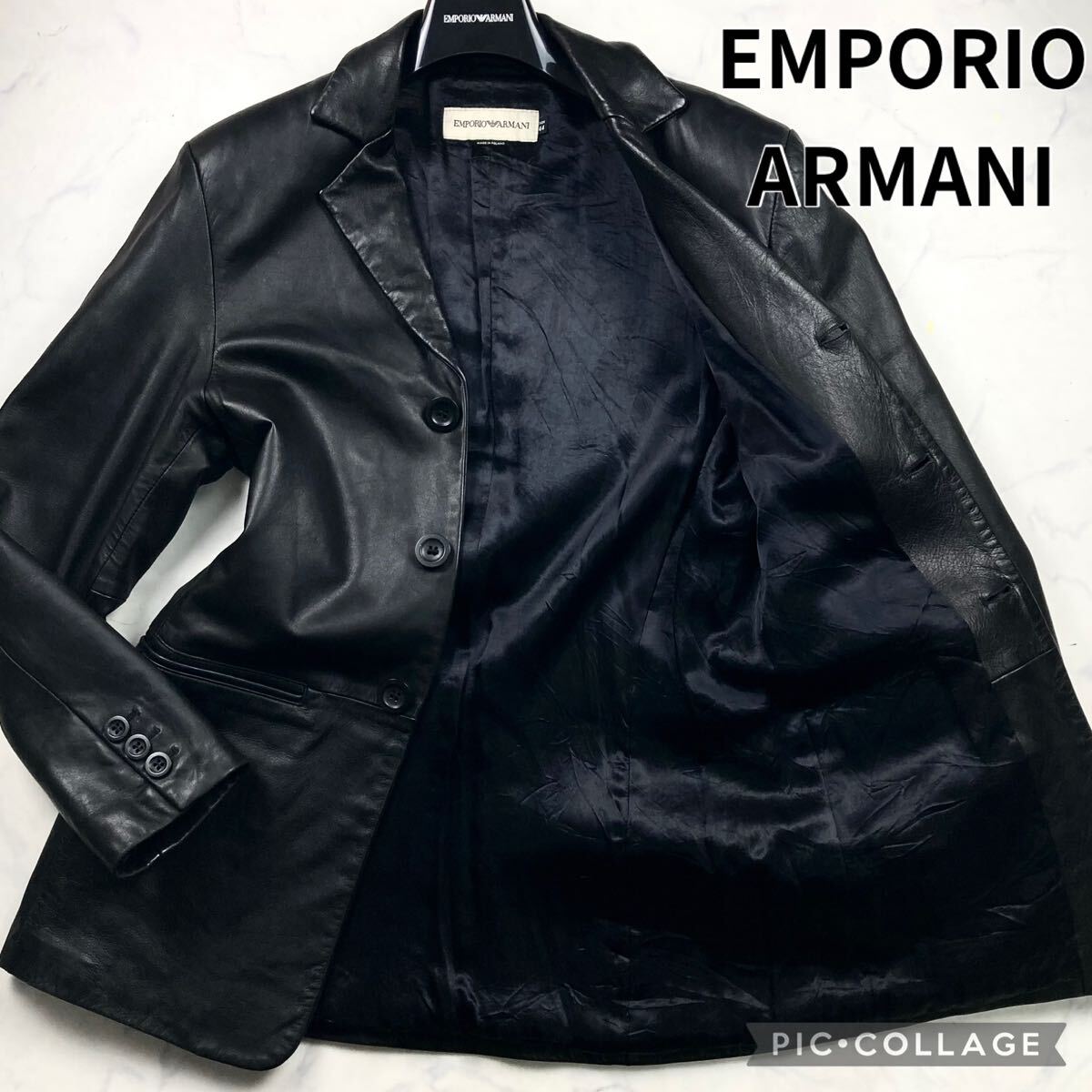 極美品 エンポリオアルマーニ 羊革 ラムレザー ライダース ジャケット 42 赤 楽天市場】エンポリオアルマーニ EMPORIO ARMANI メンズ