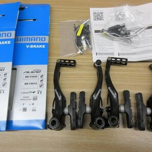 【次回出品より値上がりします】シマノALIVIO Vブレーキ BR-T4000 ブラック リードパイプ付属・前後セット