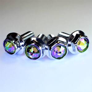 スワロフスキー クリスタル ナンバーボルト ★オパール 4個 軽自動車 スズキ ダイハツ トヨタ 日産 ホンダ マツダ スバル カスタム