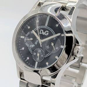 Dolce & Gabbana D&G QZ TEXAS Silver Black dial 5ATM Working ドルガバ 時計 テキサス クオーツ メンズ シルバー 黒文字盤 稼働品
